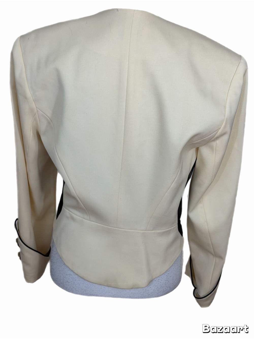 Entre Deux Modes by Carrie Rouveyrol Women’s Cropped Blazer Jacket Ivory Size 6 - Picture 4 of 8